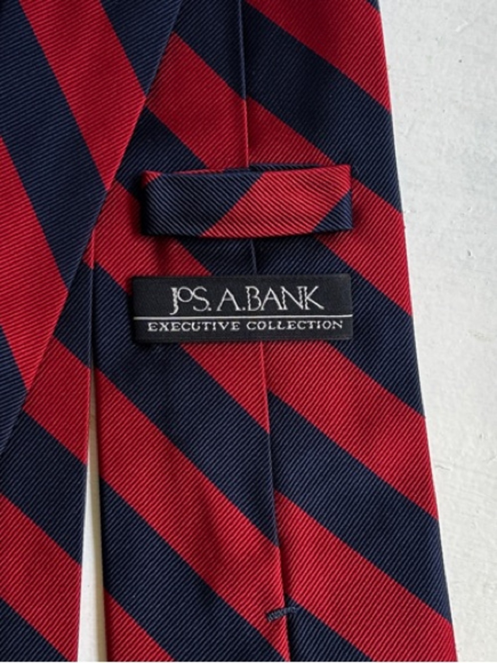 Jos. A. Bank Executive Collection Crimson and Navy Diagonal Stripe Tie
